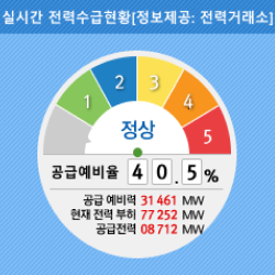 실시간 전력 수급현황[정보제공:전력거래소]